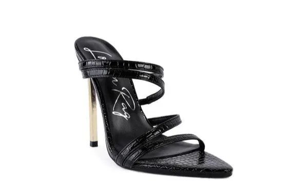 NEW AFFAIR Croc Metal High Heeled Sandals