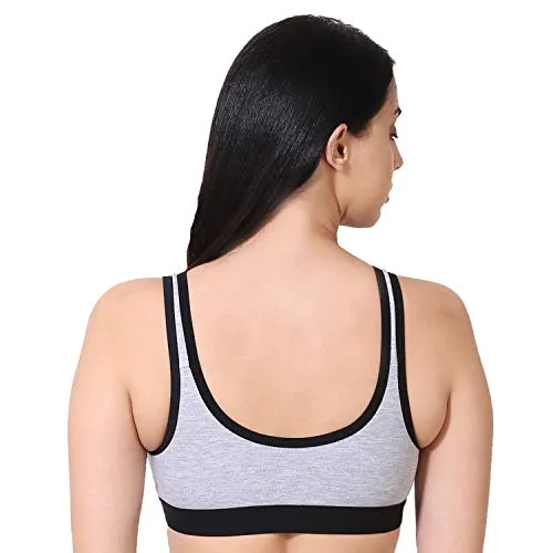 new blue eyes Non Padded Cotton Gym Wear Daily Workout Sports Bra for Girls Pack of 3 (32)
