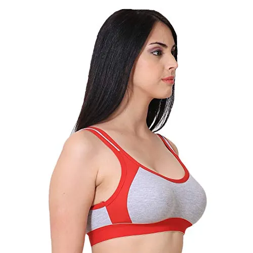 new blue eyes Non Padded Cotton Gym Wear Daily Workout Sports Bra for Girls Pack of 3 (32)