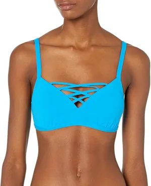 New Seafolly Women's Active DD Cup Strappy Adjustable Swim Top in Electric Blue, Sz 10! Retails $90 