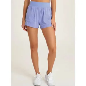 NEW THRIVE SOCIETE angled inset running shorts in wild indigo