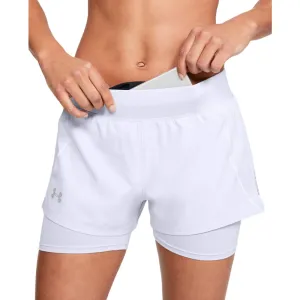 New with tags! Under Armour Women's Qualifier Speedpocket 2-in-1 Short, Halo Grey Reflective, Sz XL! Fits 33-35" Waist!