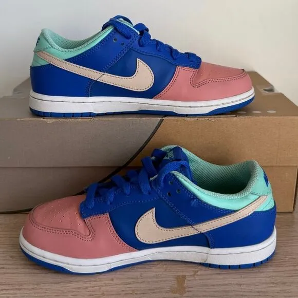 Nike Dunk Low SE ‘Salmon Toe/Royal Blue’ Kids Sneakers DZ2874-400- SZ 3 Y