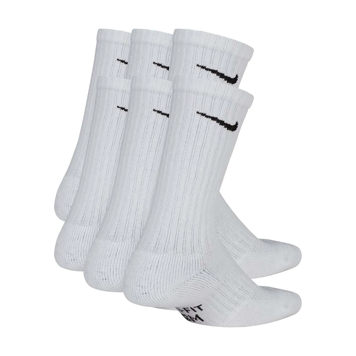 Nike - Everyday Cushioned Youth Crew Socks 6 Pack White