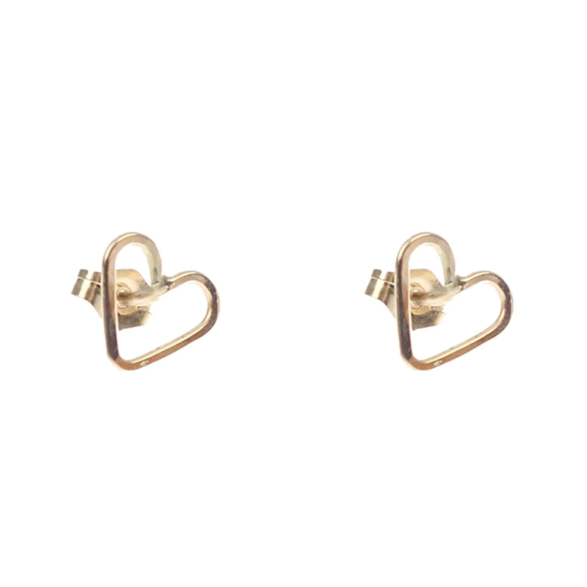 Open Heart Stud Earrings