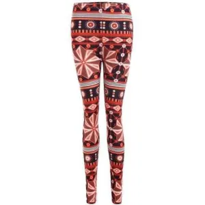 Ornate Geometric Print Stretchy Leggings - Jacinth L