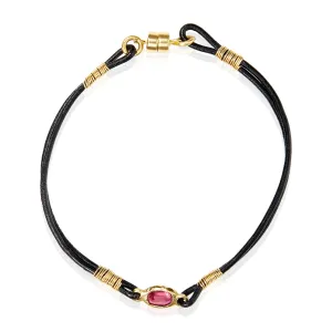 Petite Ruby Double Thin Leather Bracelet