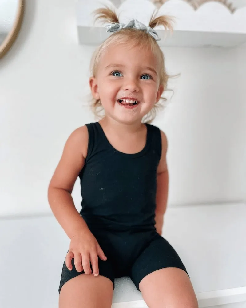 PREORDER! Gigi Bikeshort Romper - Black