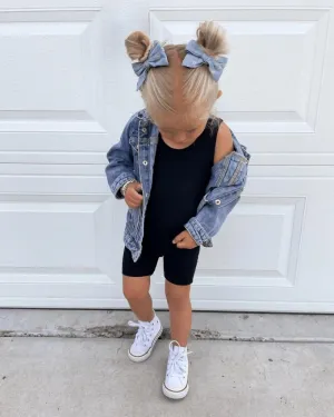 PREORDER! Gigi Bikeshort Romper - Black