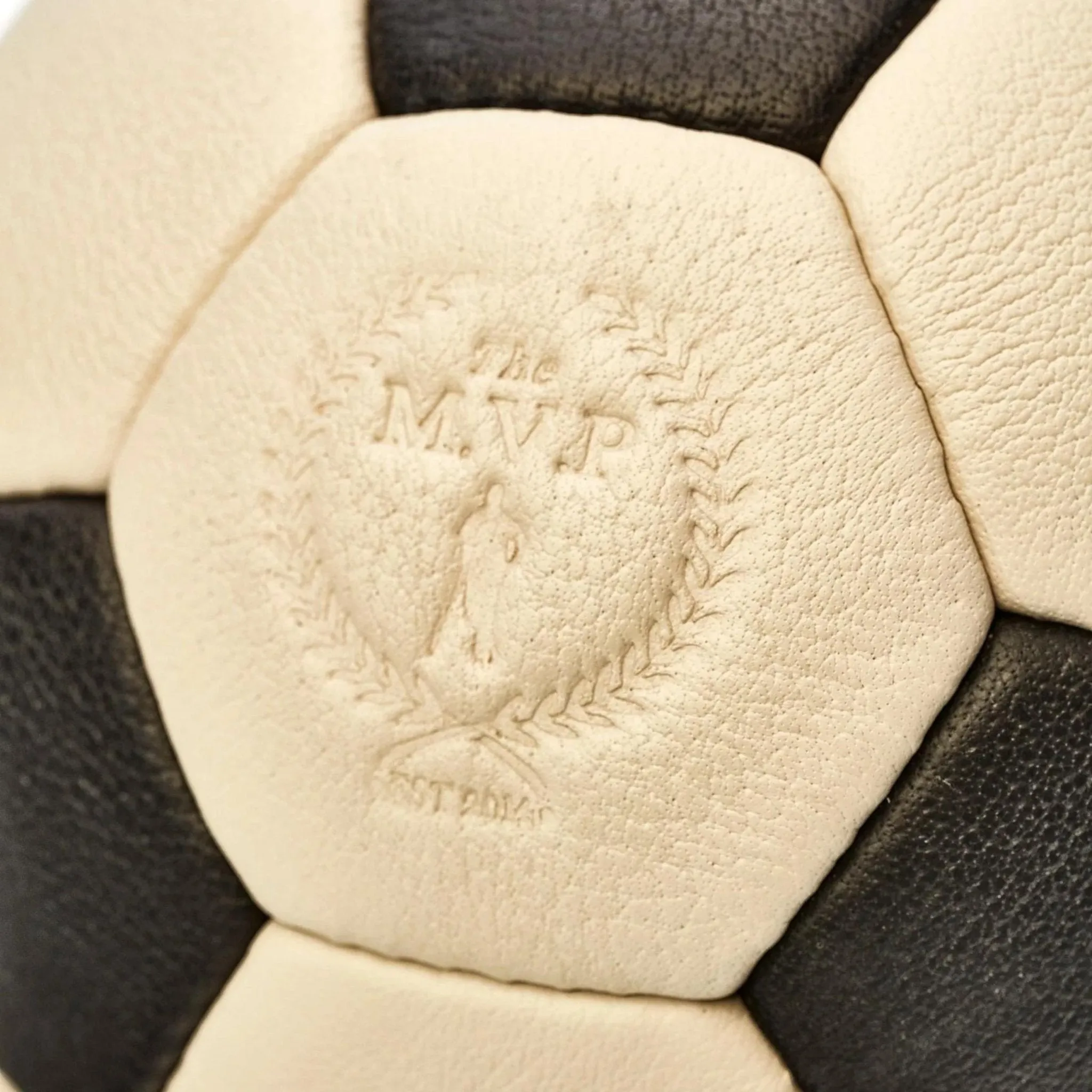 RETRO Cream / Black Leather 32P Soccer ball