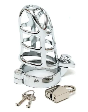 Rimba Bondage Play - Kuisheidskooi - Metalen Peniskooi met Hangslot - Open Model