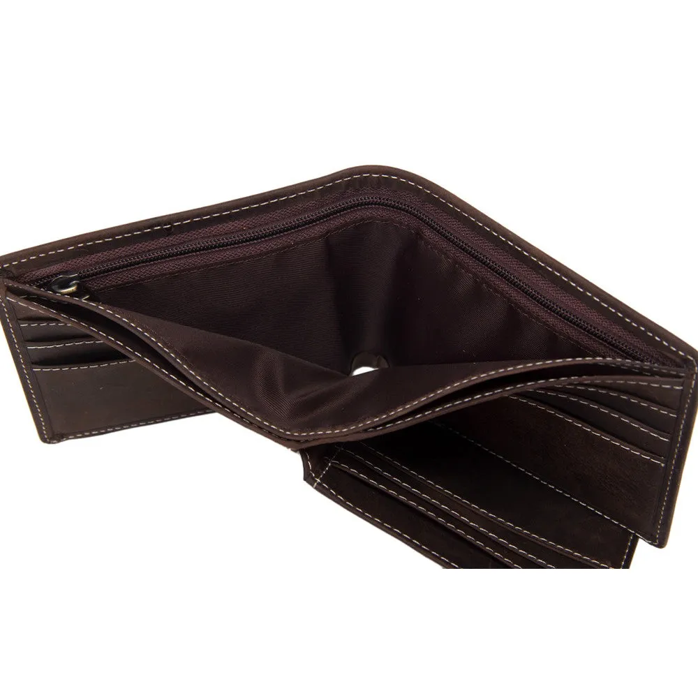 ROCKCOW Wholesale Genuine Leather Wallet Money Purse Bag Men Short Wallet Card Holder 198