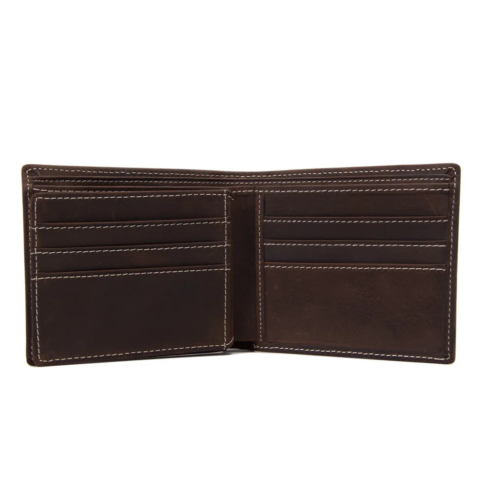 ROCKCOW Wholesale Genuine Leather Wallet Money Purse Bag Men Short Wallet Card Holder 198
