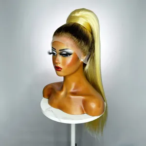 Rooted Blonde Stacked Ponytail Synthetic Wig (Made to Order)
