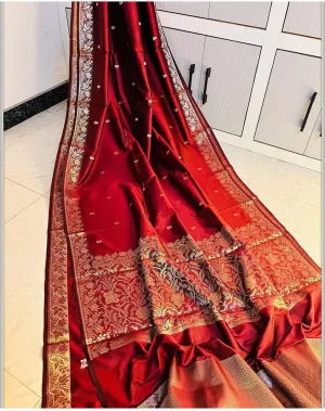Royal Red Banarasi Soft Silk Fancy Saree