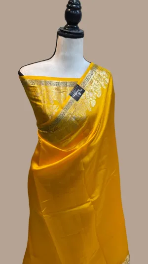 Royal Yellow Banarasi Soft Silk Designer Saree