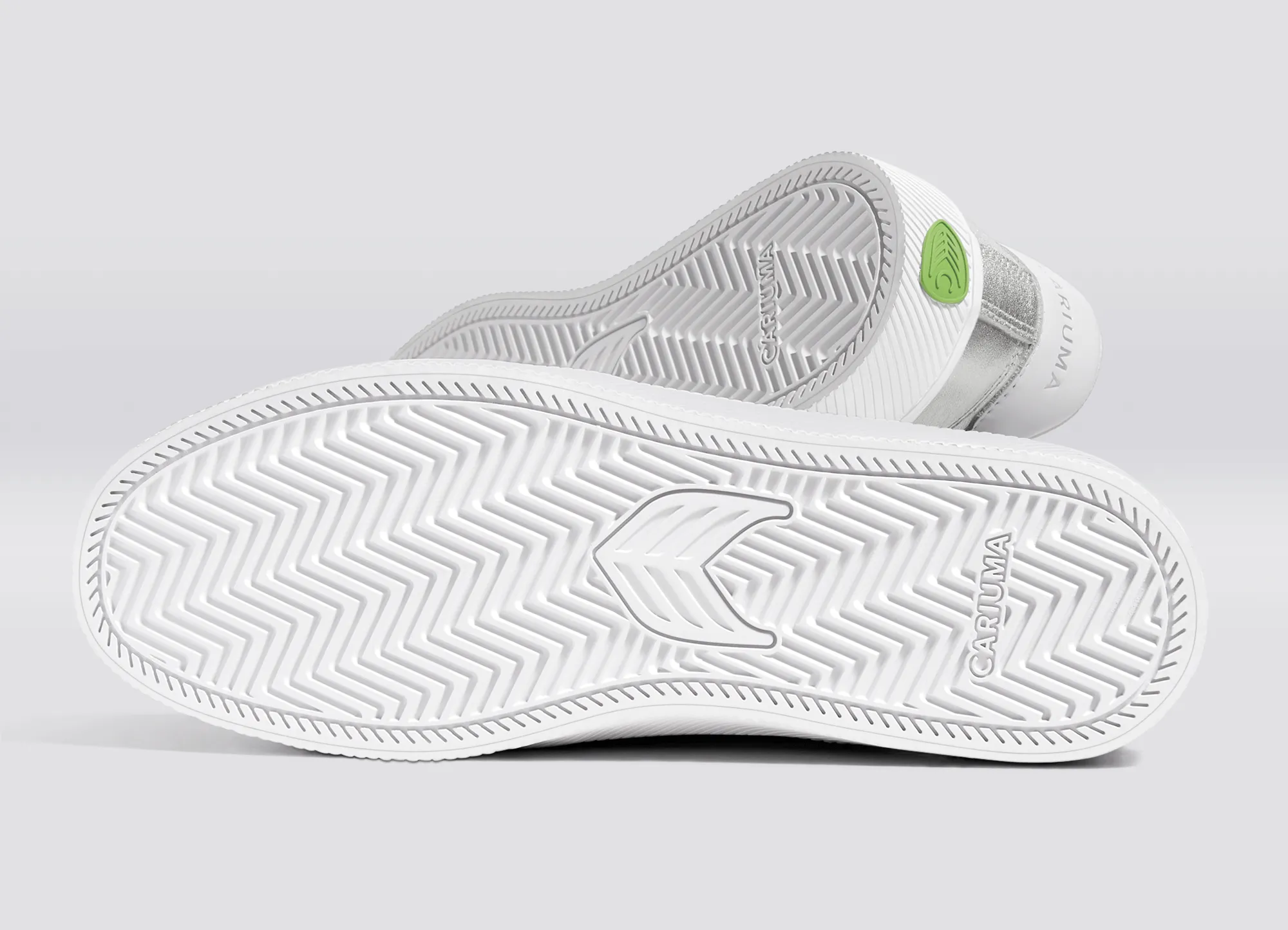 SALVAS Metallic Silver Leather White Logo Sneaker Men