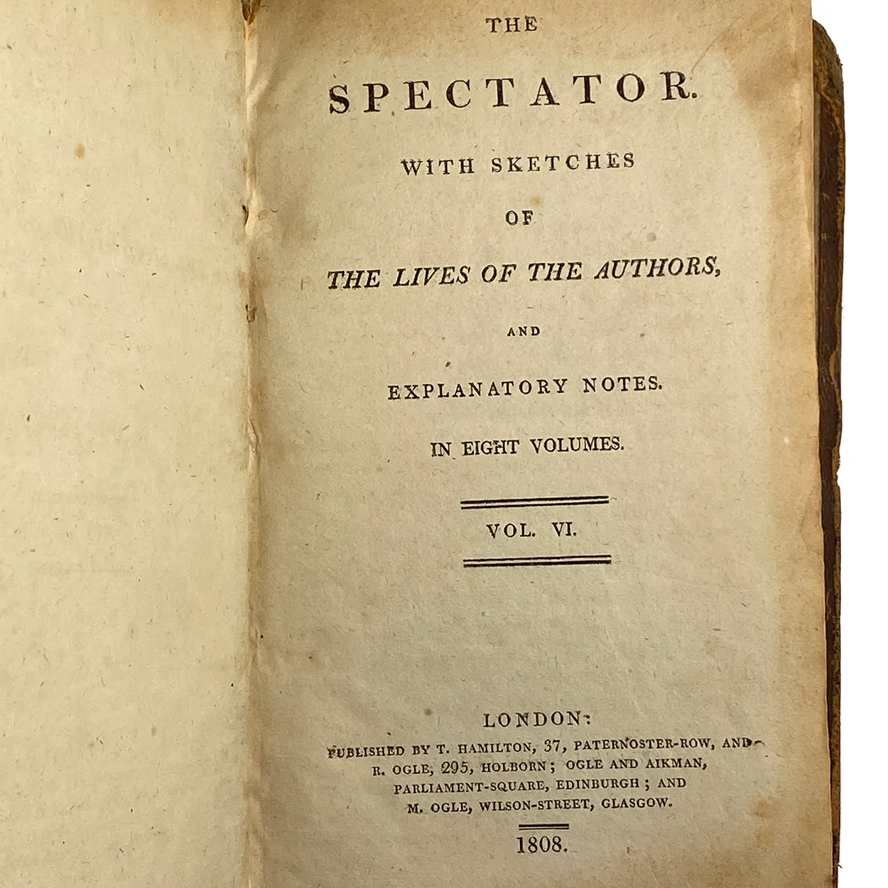Set of Four Leather Books: The Spectator by Joseph Addison & Richard Steele