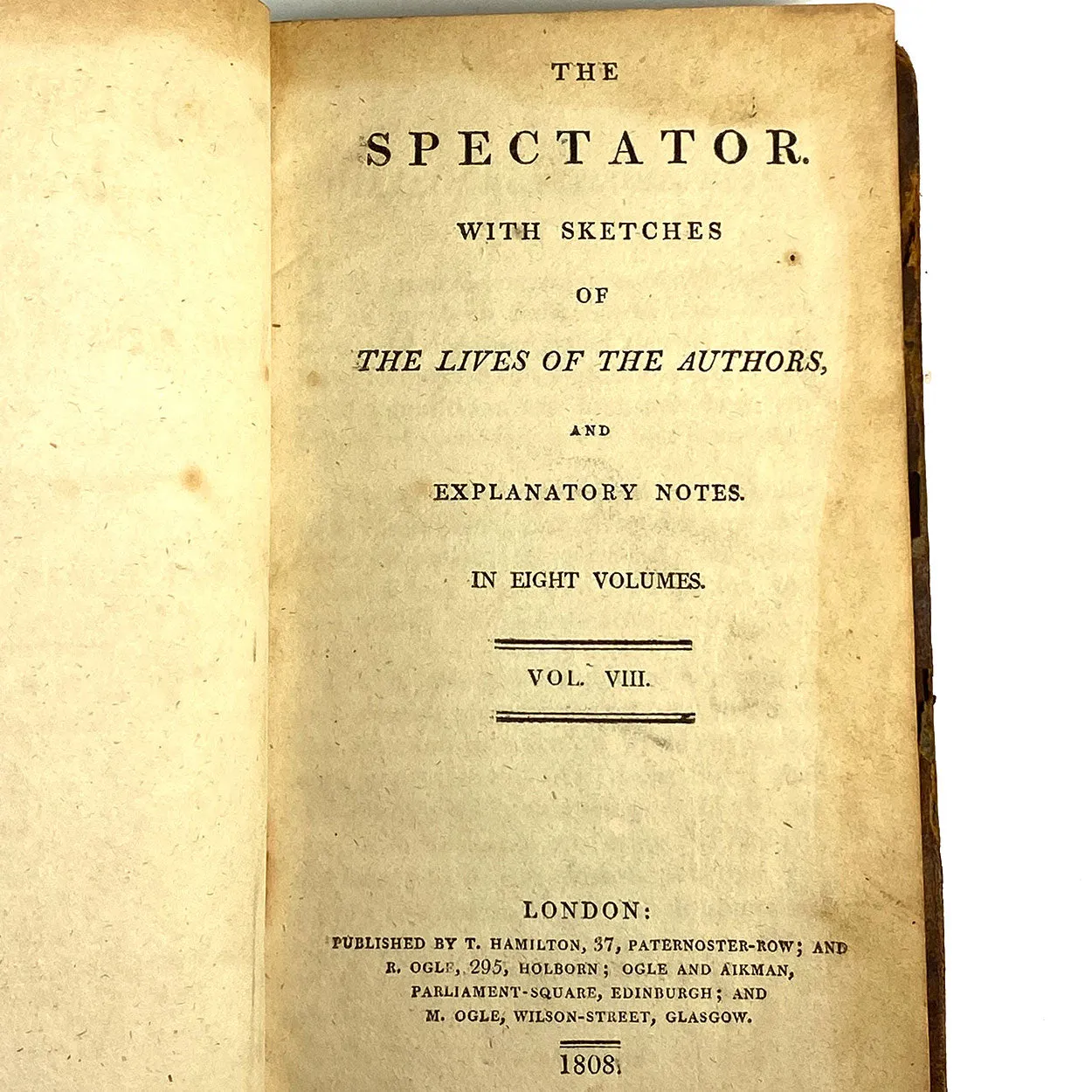 Set of Four Leather Books: The Spectator by Joseph Addison & Richard Steele
