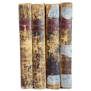 Set of Four Leather Books: The Spectator by Joseph Addison & Richard Steele