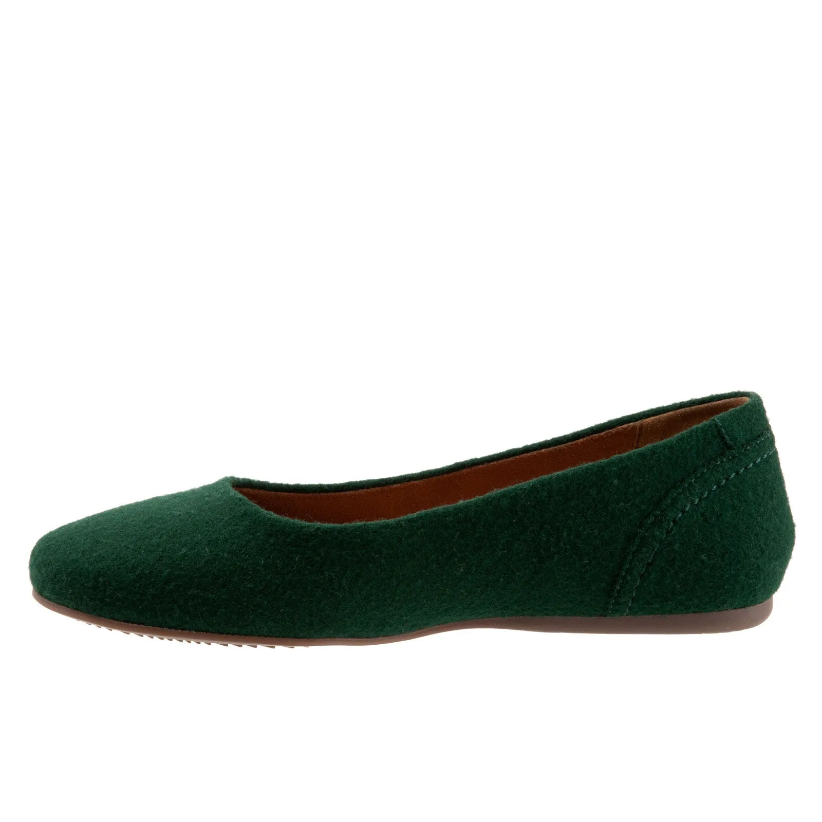 Softwalk Shiraz S2160-335 Womens Green Suede Slip On Ballet Flats Shoes