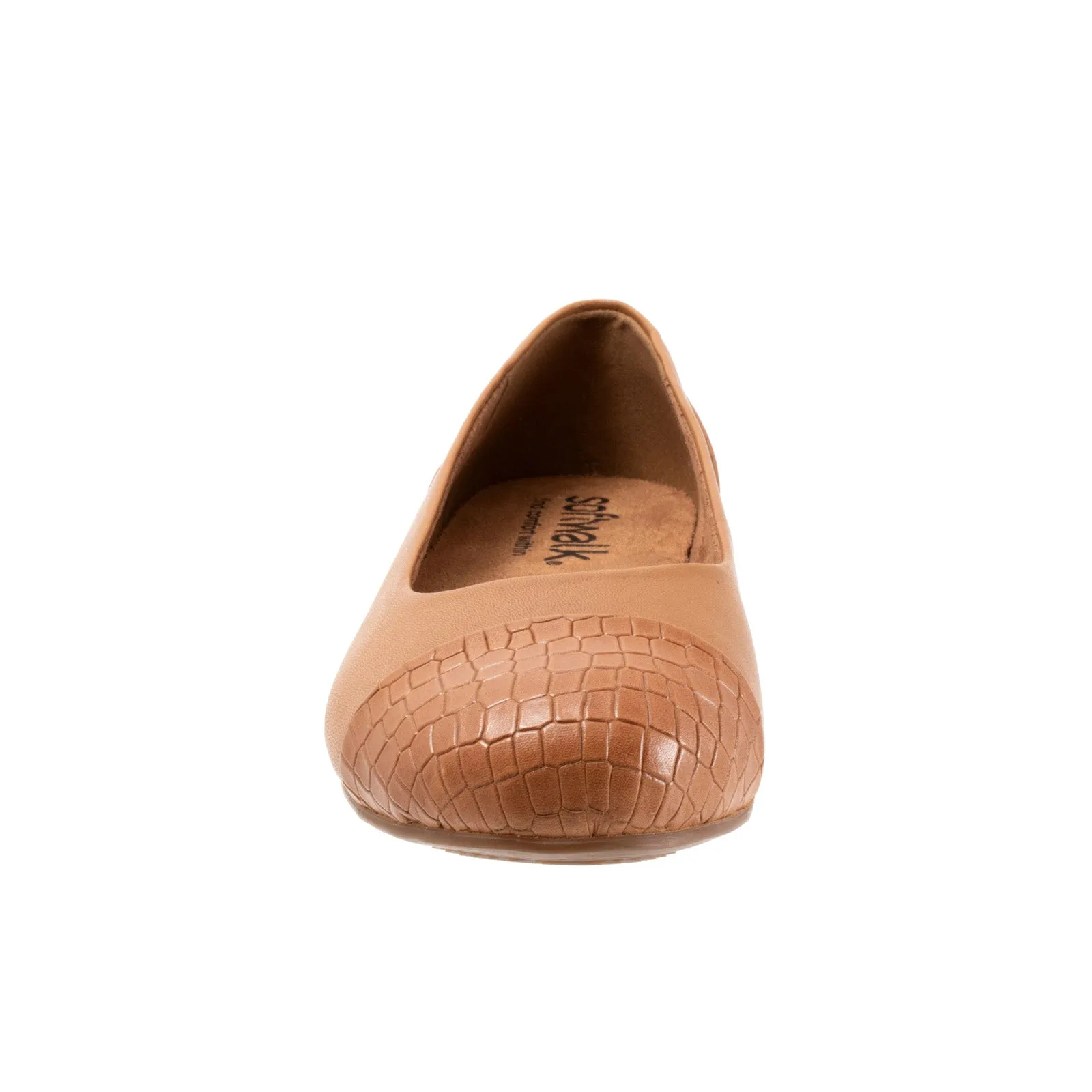 Softwalk Sonoma Cap Toe S1907-256 Womens Brown Wide Ballet Flats Shoes