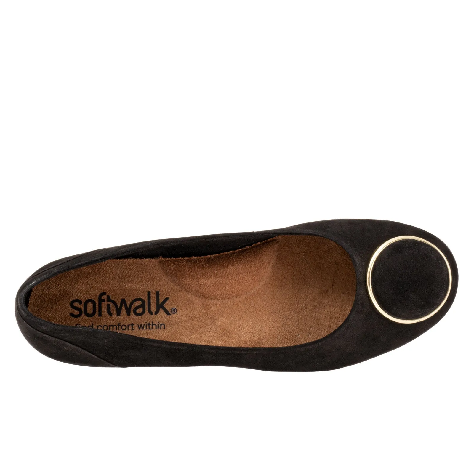 Softwalk Sonoma Halo S2257-004 Womens Black Extra Wide Ballet Flats Shoes