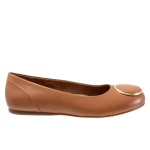 Softwalk Sonoma Halo S2257-253 Womens Brown Wide Leather Ballet Flats Shoes