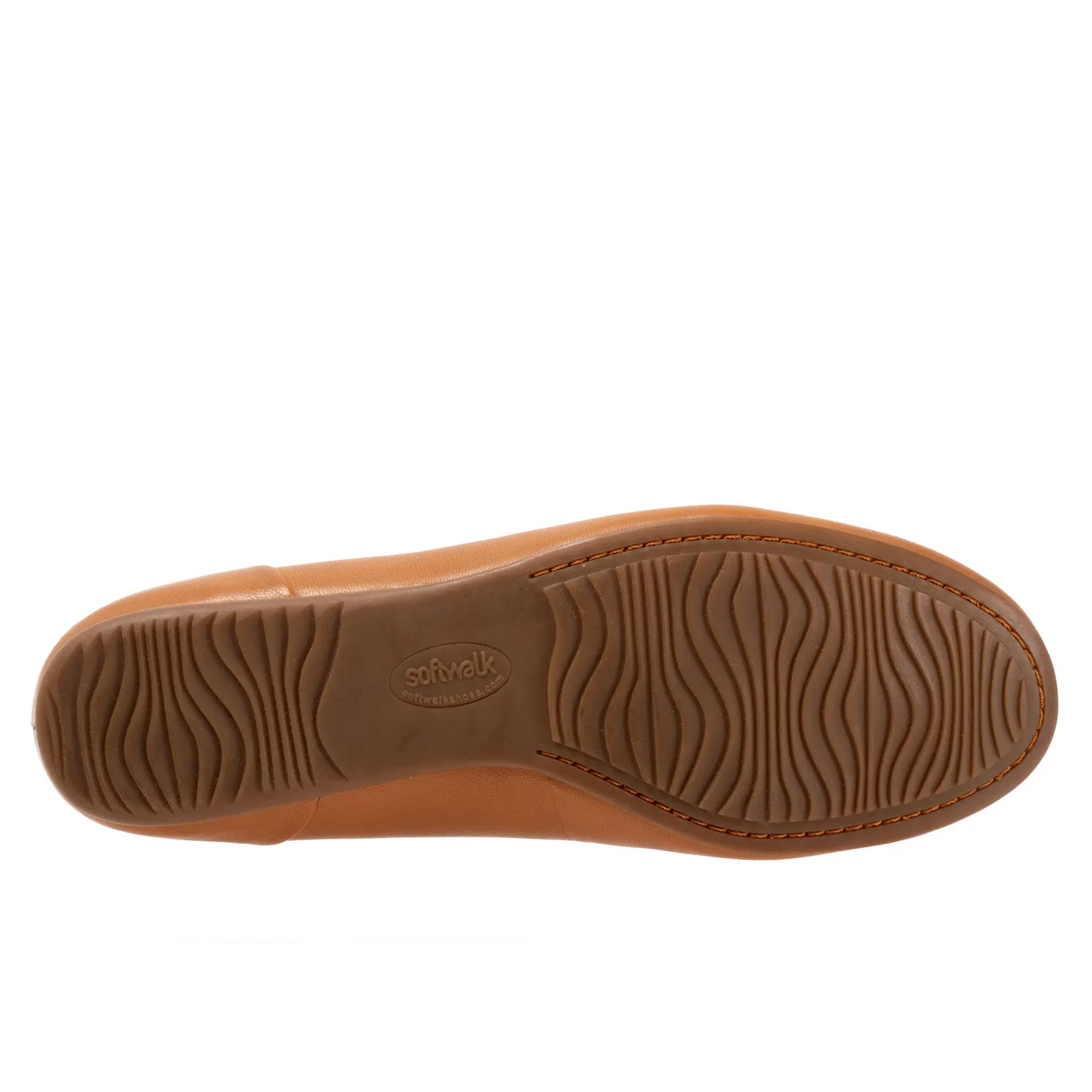 Softwalk Sonoma Halo S2257-253 Womens Brown Wide Leather Ballet Flats Shoes