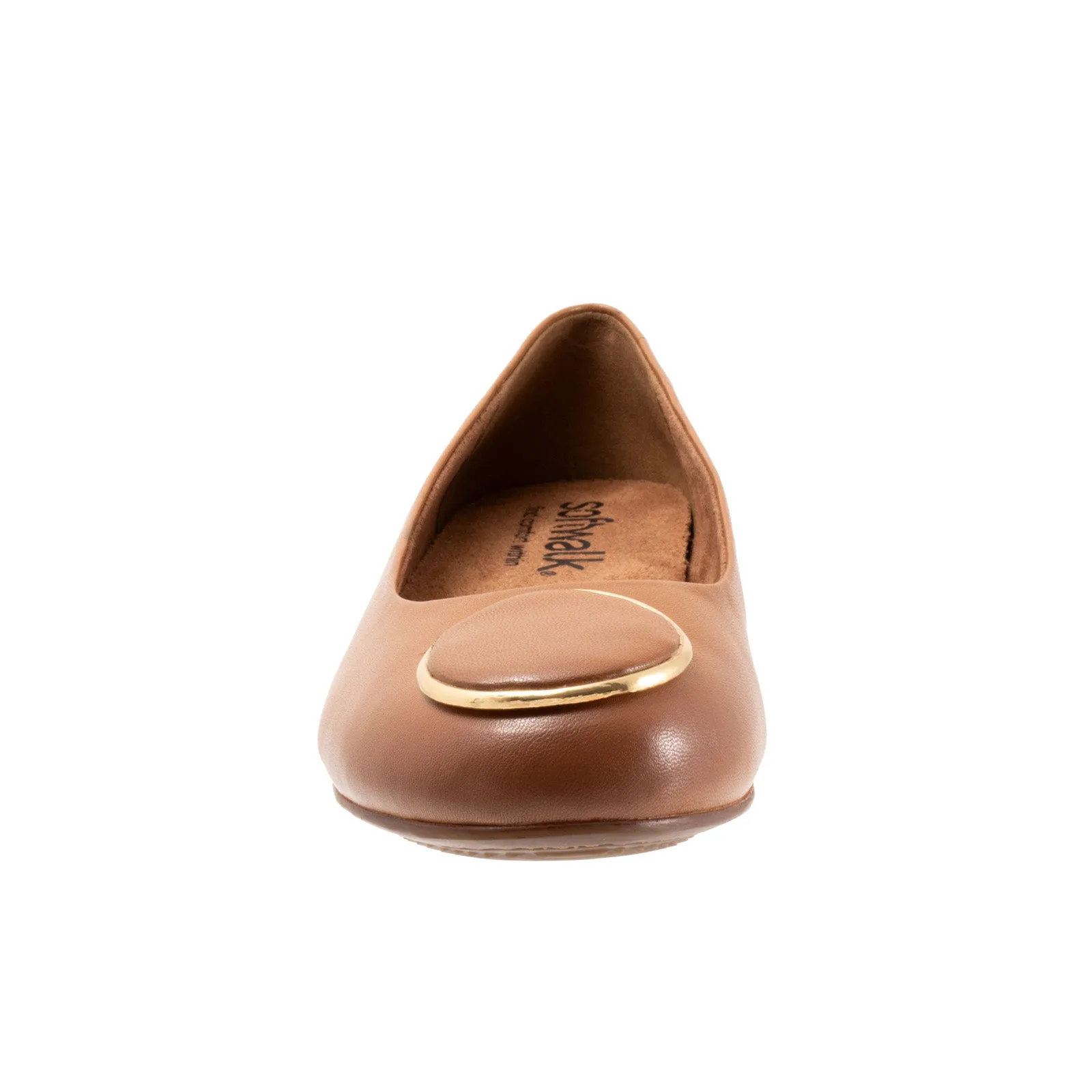 Softwalk Sonoma Halo S2257-253 Womens Brown Wide Leather Ballet Flats Shoes