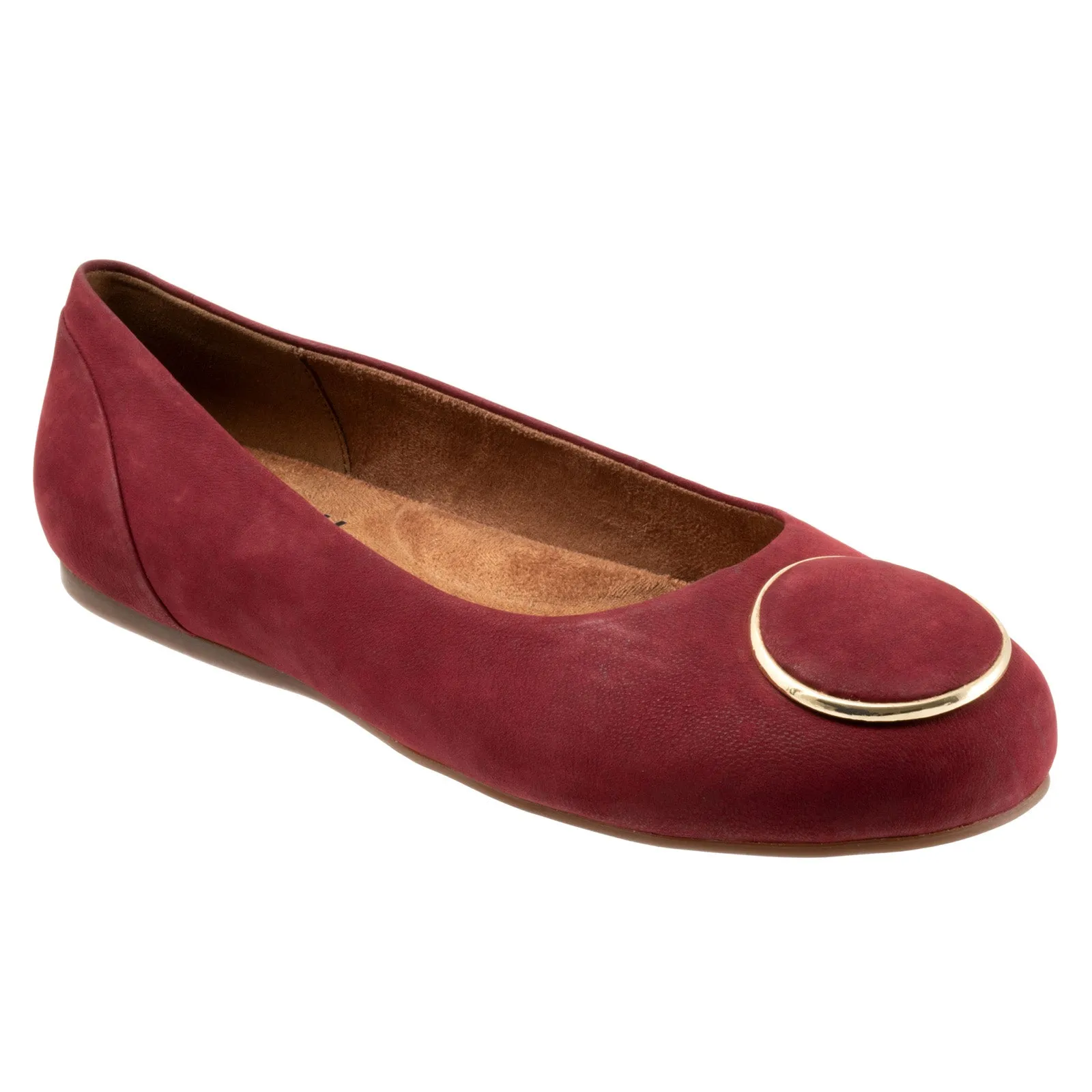 Softwalk Sonoma Halo S2257-662 Womens Burgundy Extra Wide Ballet Flats Shoes