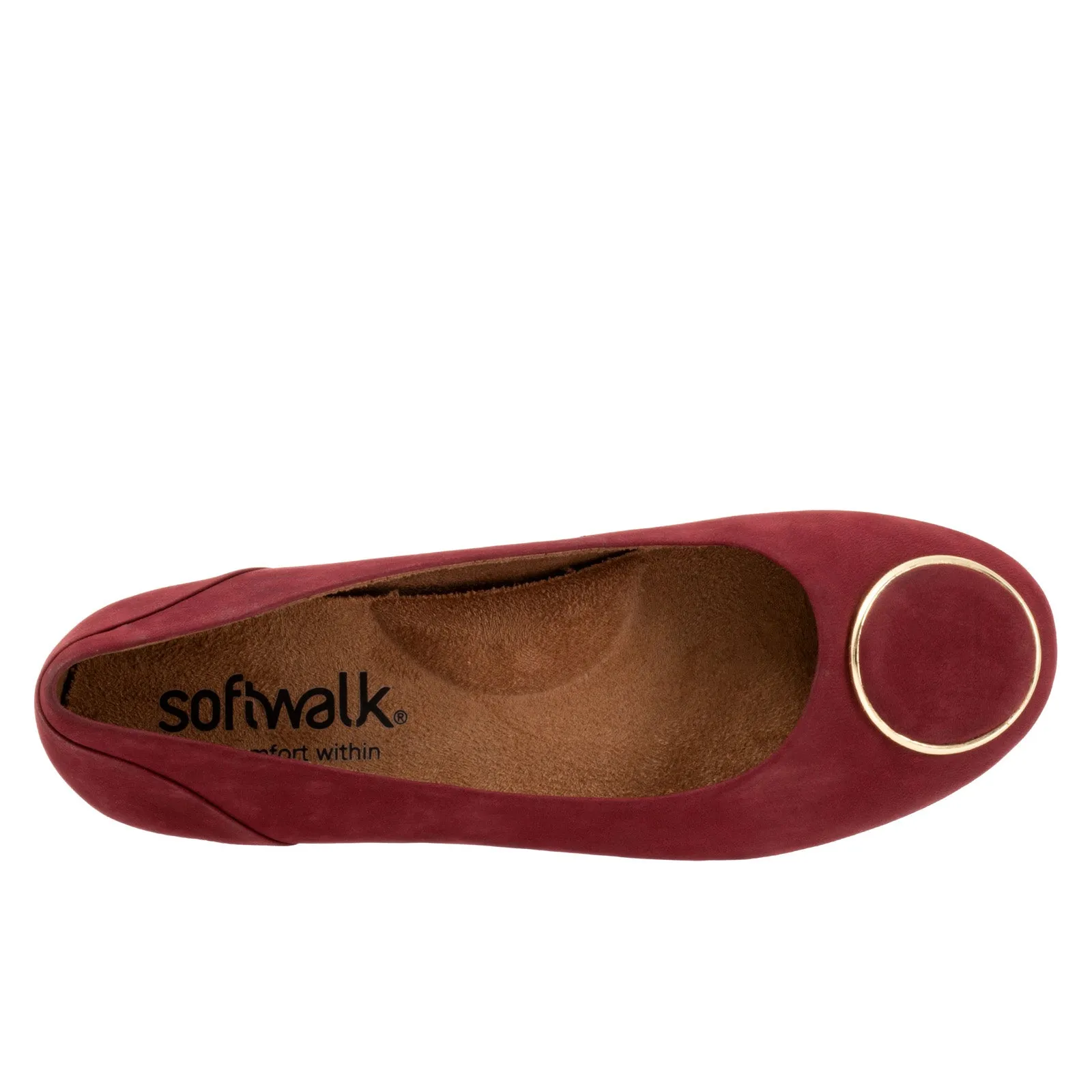 Softwalk Sonoma Halo S2257-662 Womens Burgundy Extra Wide Ballet Flats Shoes