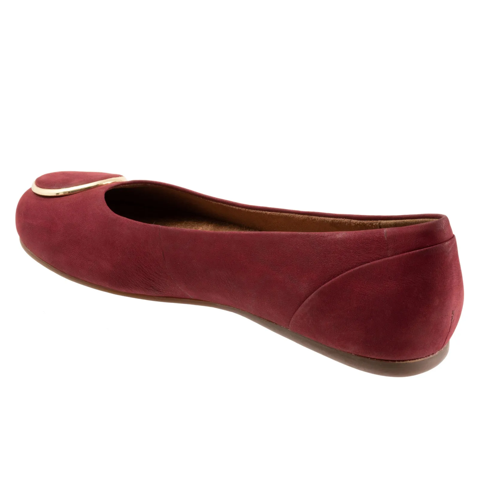 Softwalk Sonoma Halo S2257-662 Womens Burgundy Extra Wide Ballet Flats Shoes
