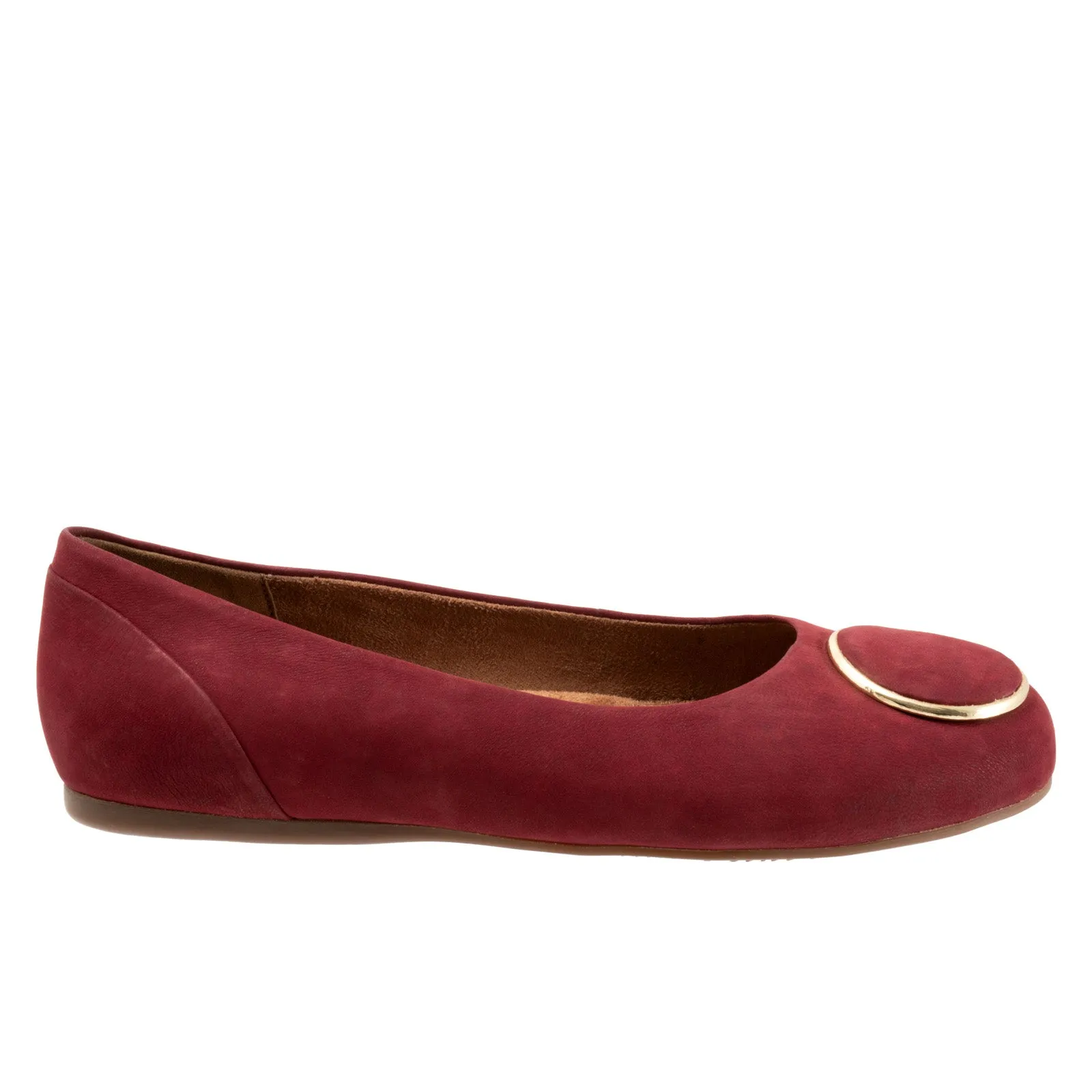 Softwalk Sonoma Halo S2257-662 Womens Burgundy Extra Wide Ballet Flats Shoes