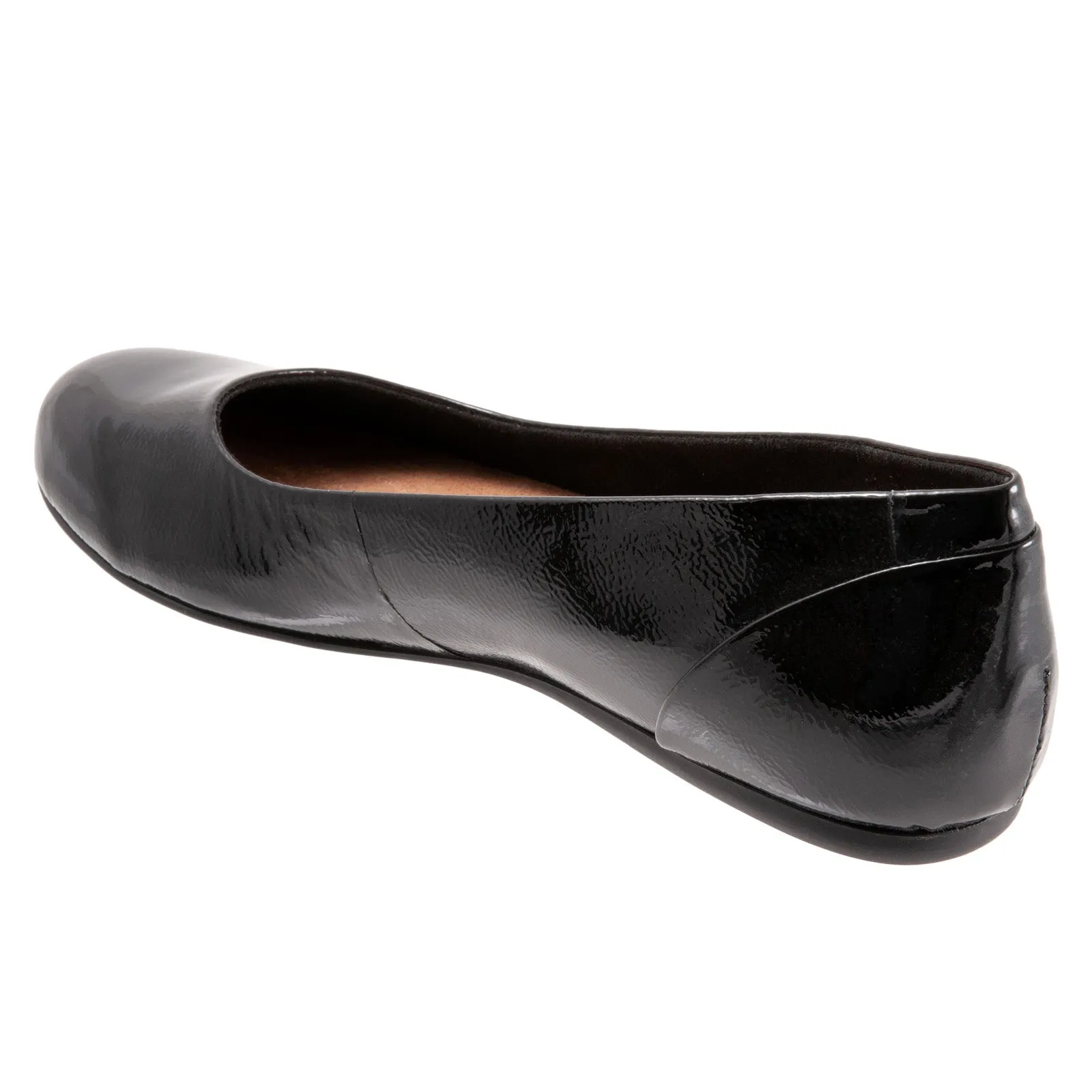 Softwalk Sonoma S1862-005 Womens Black Wide Leather Ballet Flats Shoes