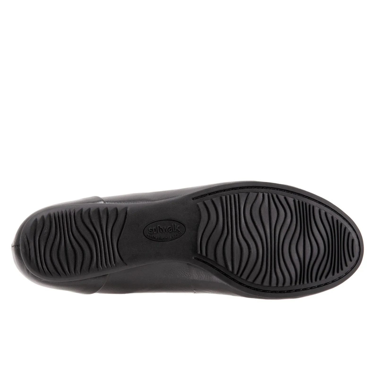 Softwalk Sonoma S1862-005 Womens Black Wide Leather Ballet Flats Shoes