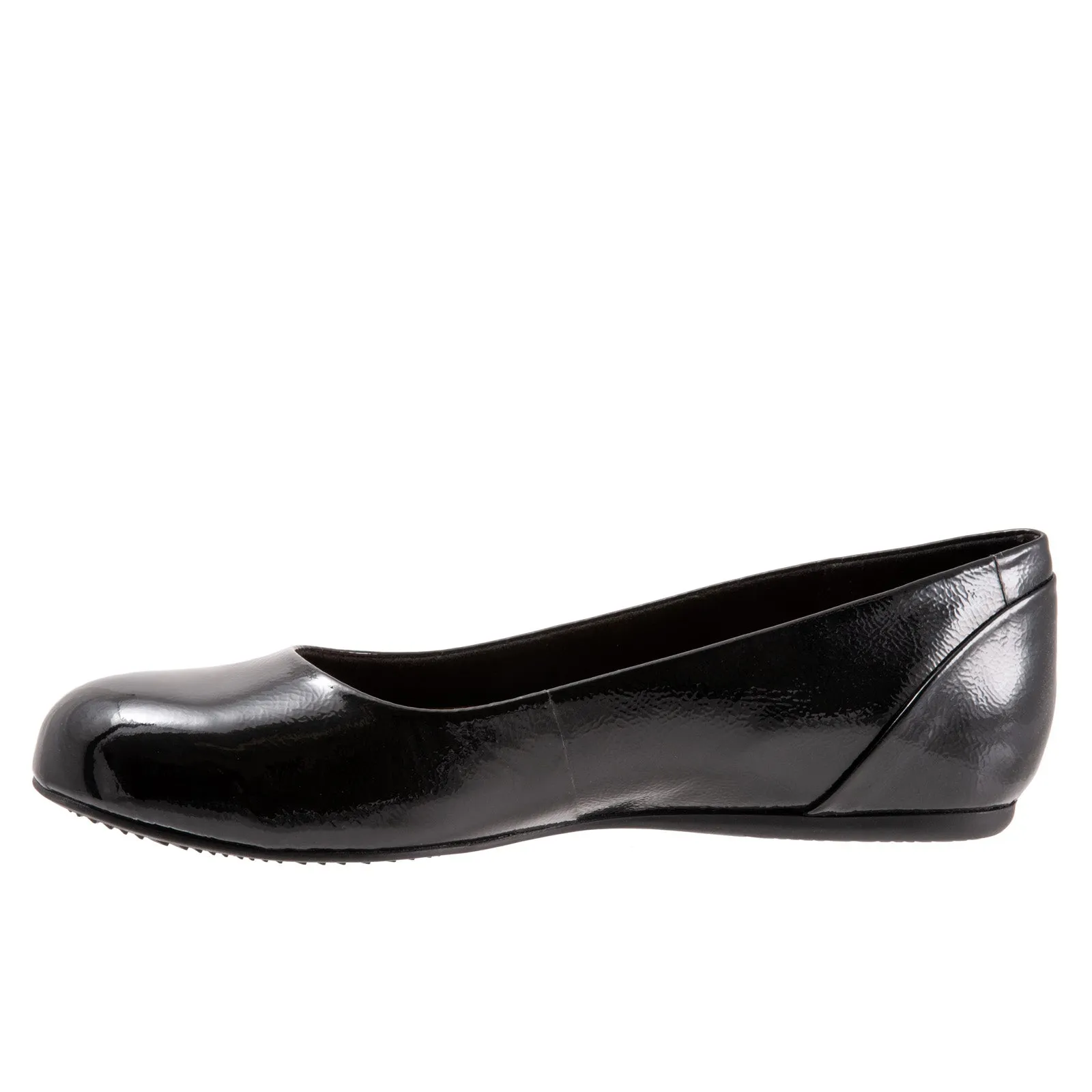 Softwalk Sonoma S1862-005 Womens Black Wide Leather Ballet Flats Shoes