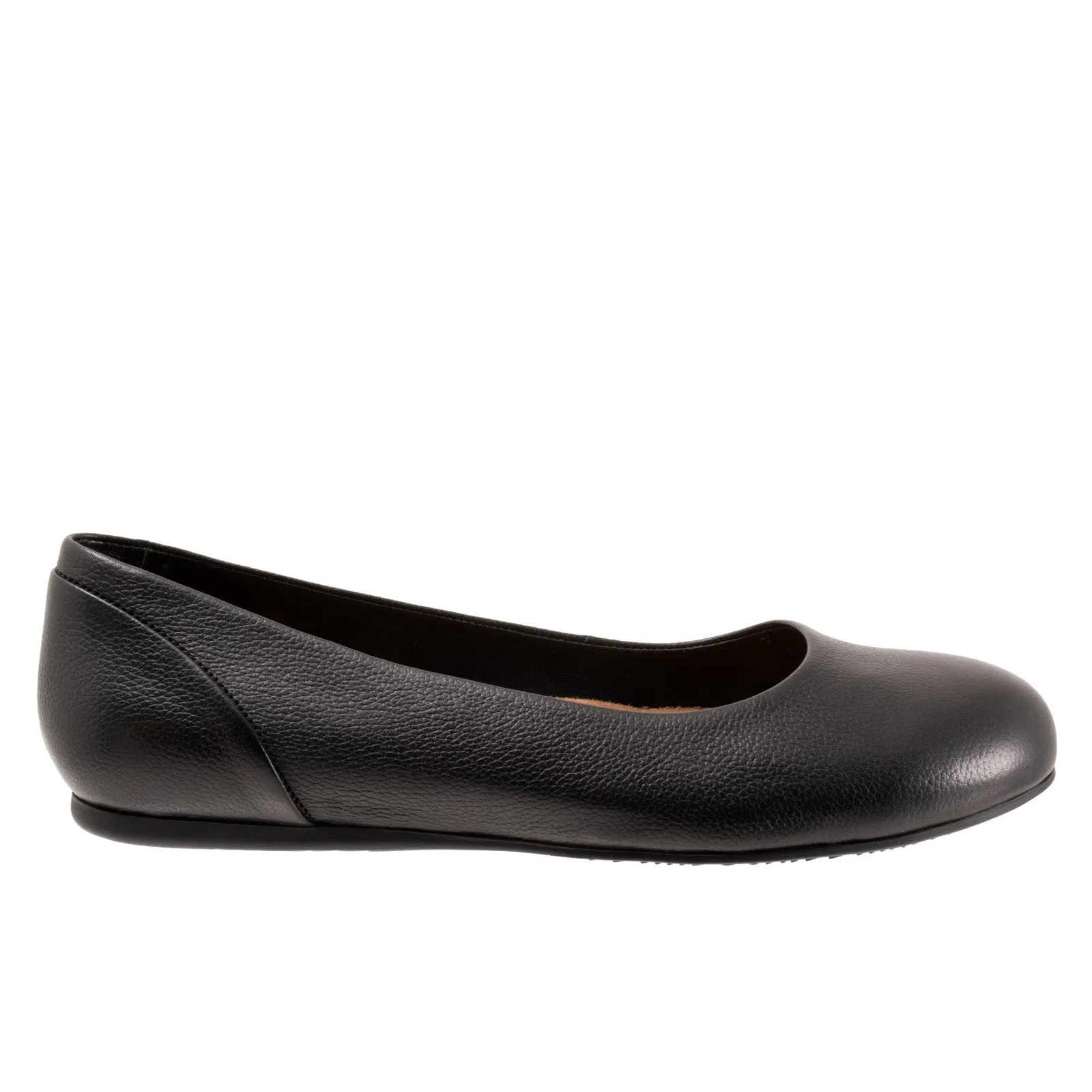 Softwalk Sonoma S1862-013 Womens Black Narrow Leather Ballet Flats Shoes