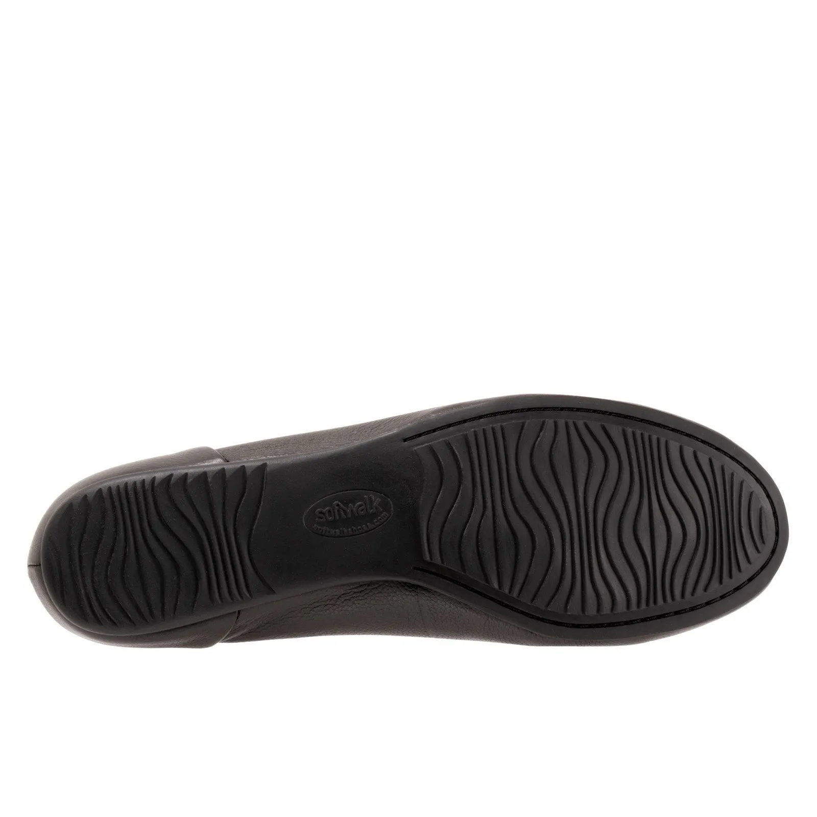 Softwalk Sonoma S1862-013 Womens Black Narrow Leather Ballet Flats Shoes