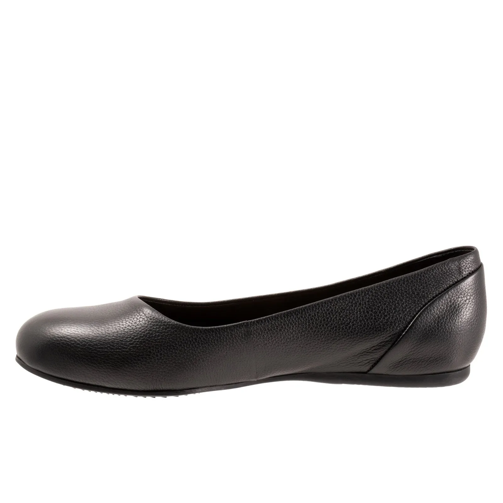 Softwalk Sonoma S1862-013 Womens Black Narrow Leather Ballet Flats Shoes