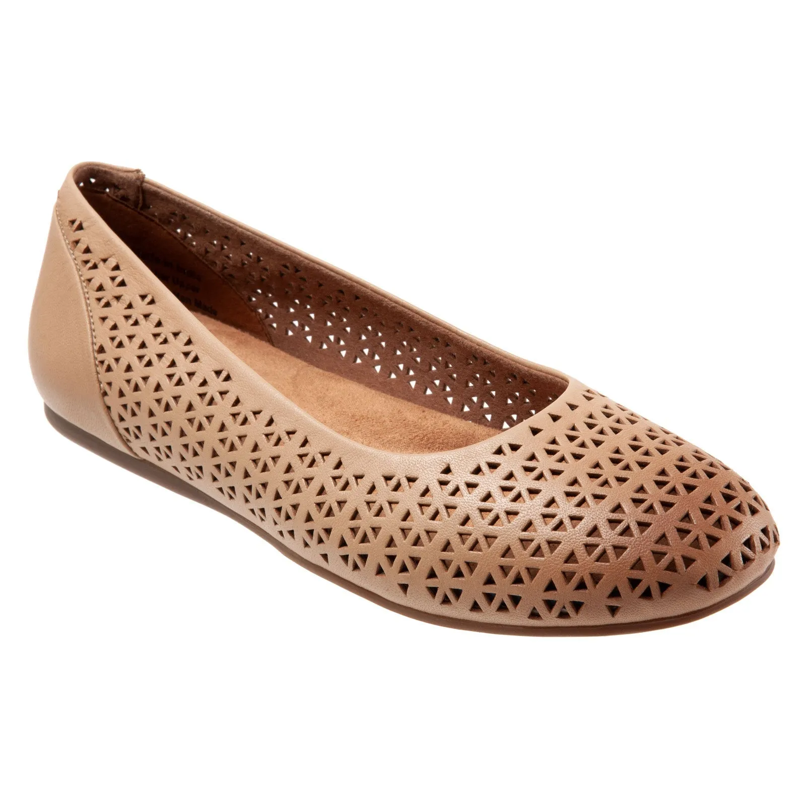 Softwalk Sonoma S1862-213 Womens Brown Leather Slip On Ballet Flats Shoes