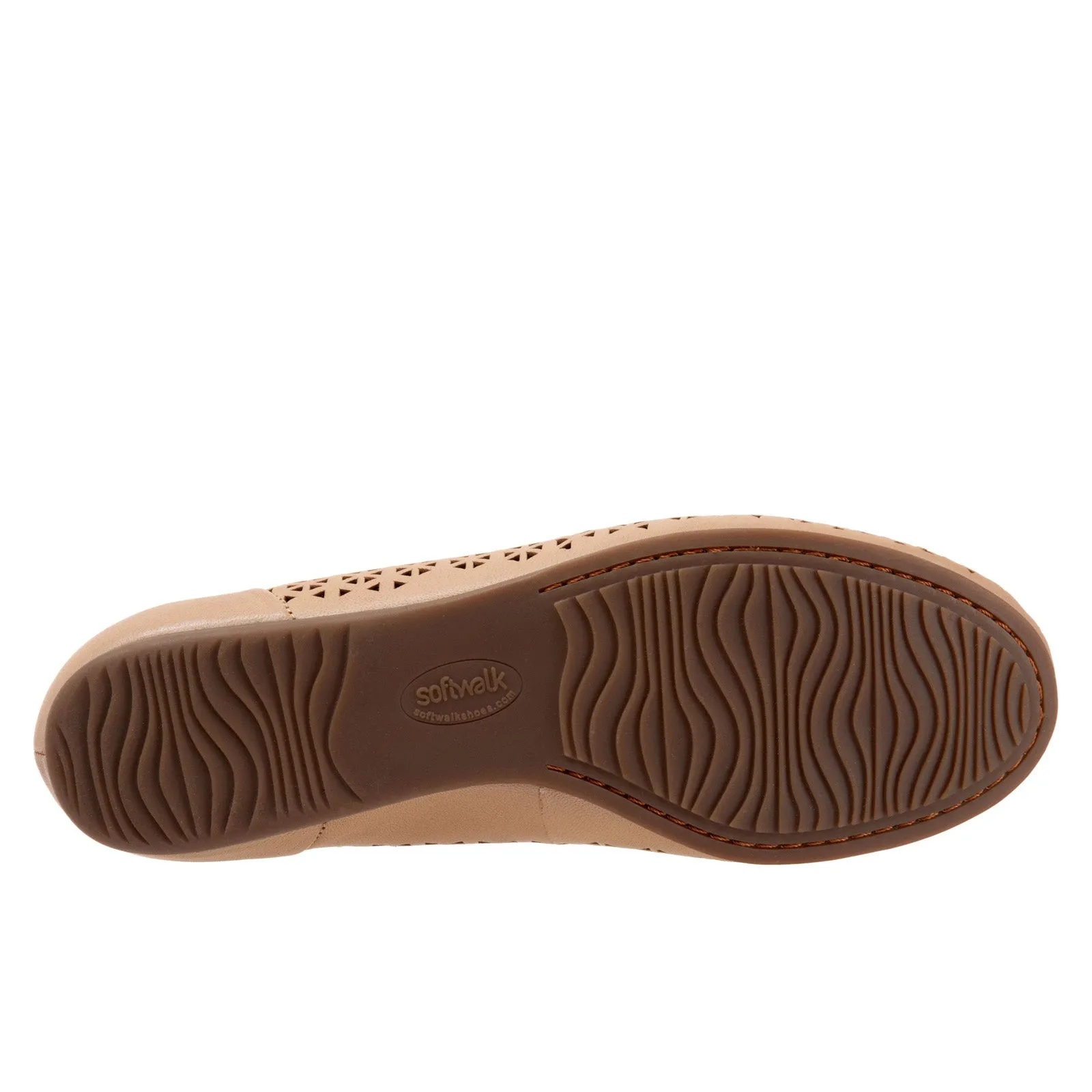 Softwalk Sonoma S1862-213 Womens Brown Leather Slip On Ballet Flats Shoes