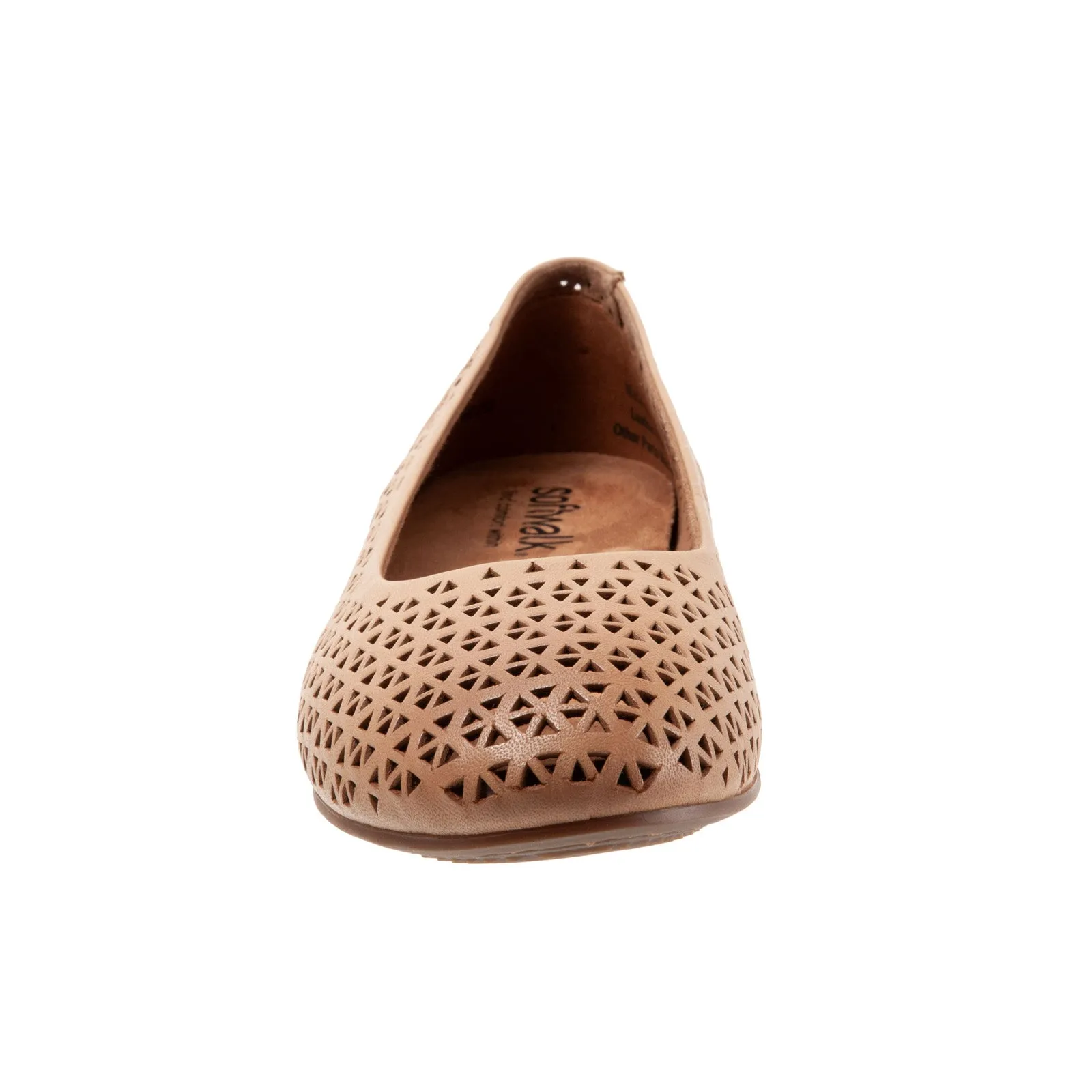 Softwalk Sonoma S1862-213 Womens Brown Leather Slip On Ballet Flats Shoes