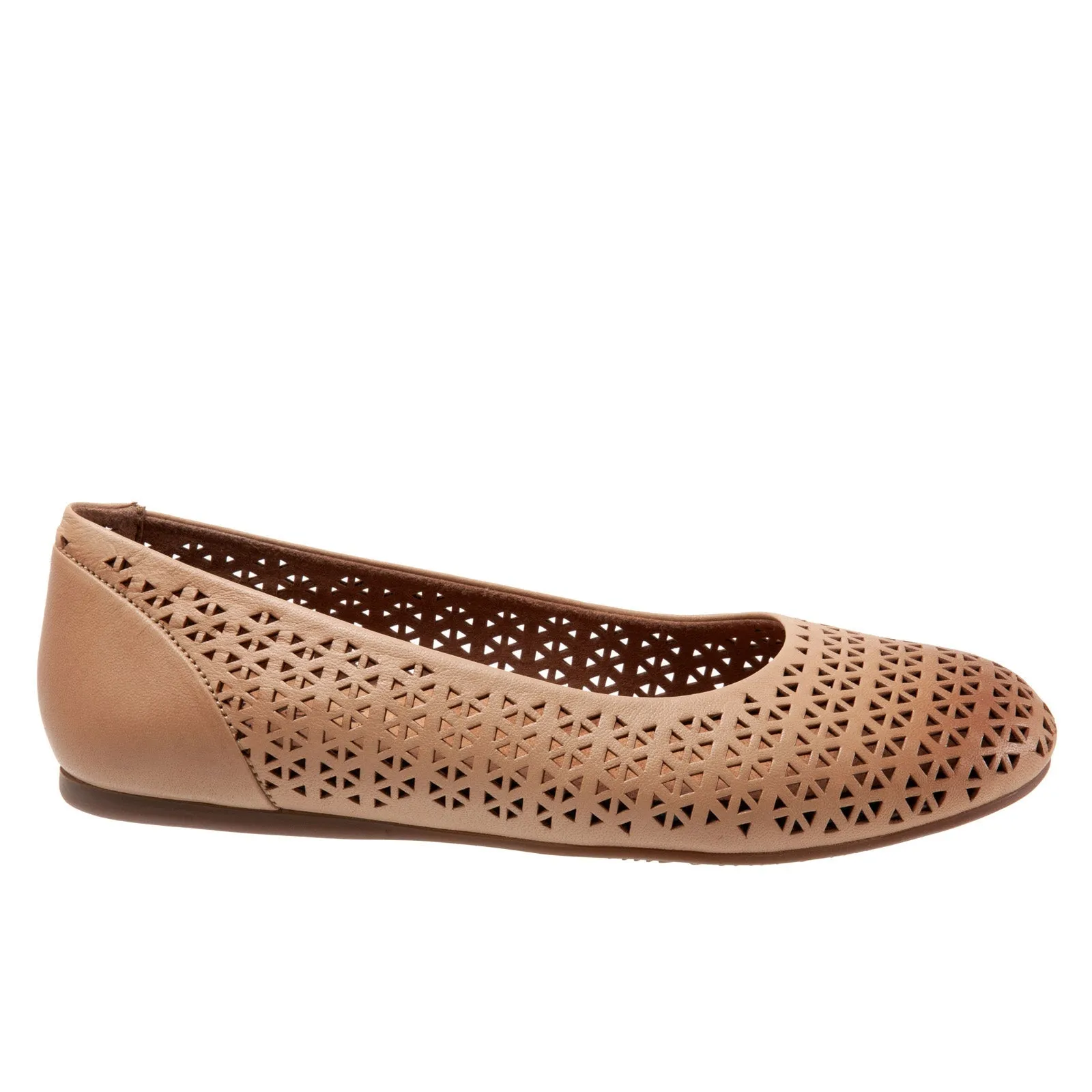 Softwalk Sonoma S1862-213 Womens Brown Leather Slip On Ballet Flats Shoes