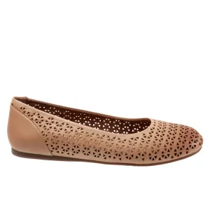 Softwalk Sonoma S1862-213 Womens Brown Wide Leather Ballet Flats Shoes
