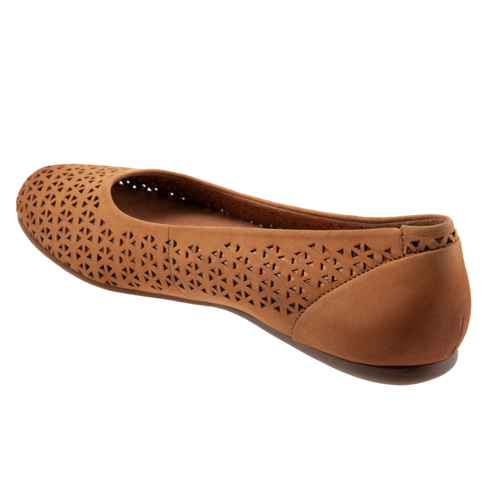Softwalk Sonoma S1862-227 Womens Brown Narrow Leather Ballet Flats Shoes
