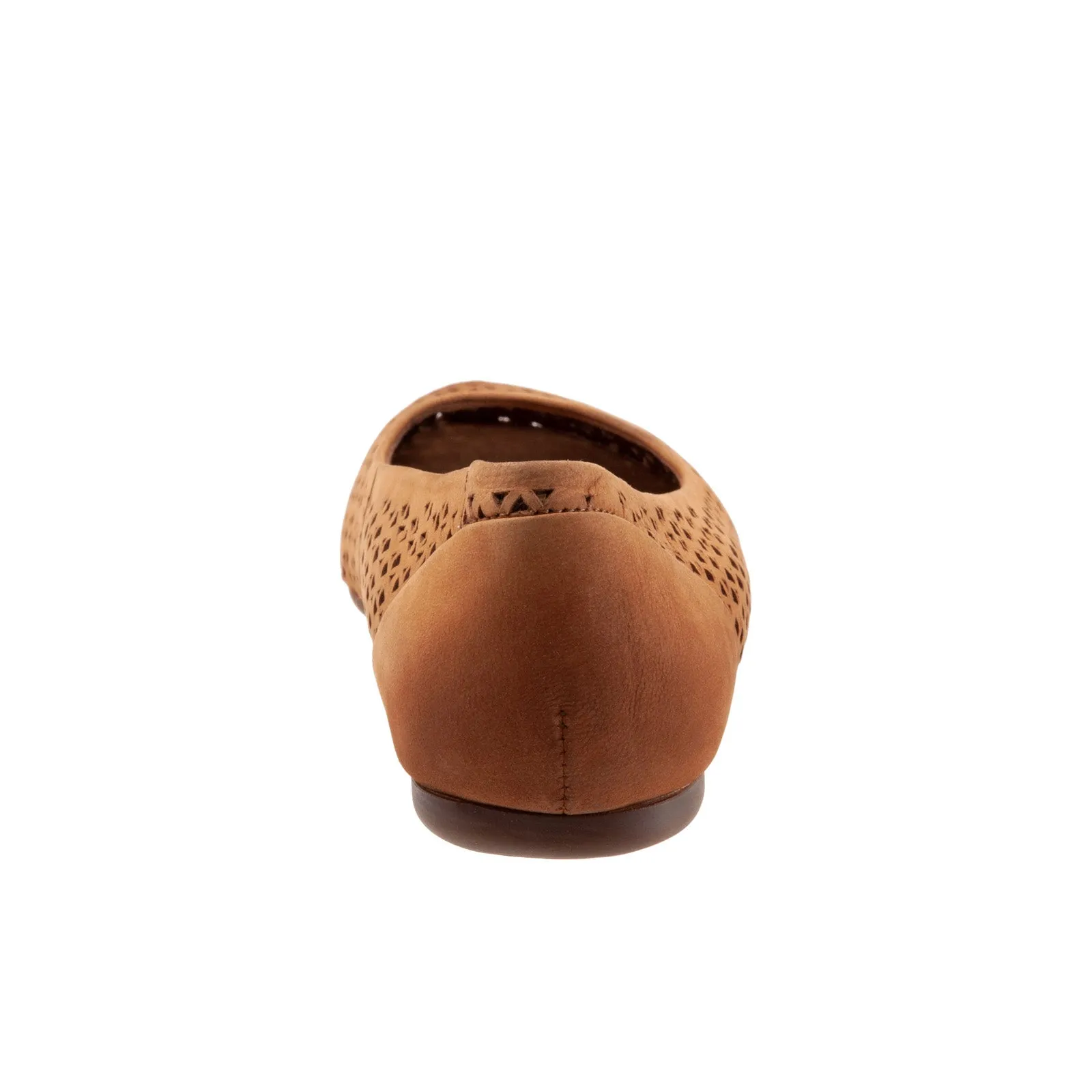Softwalk Sonoma S1862-227 Womens Brown Narrow Leather Ballet Flats Shoes