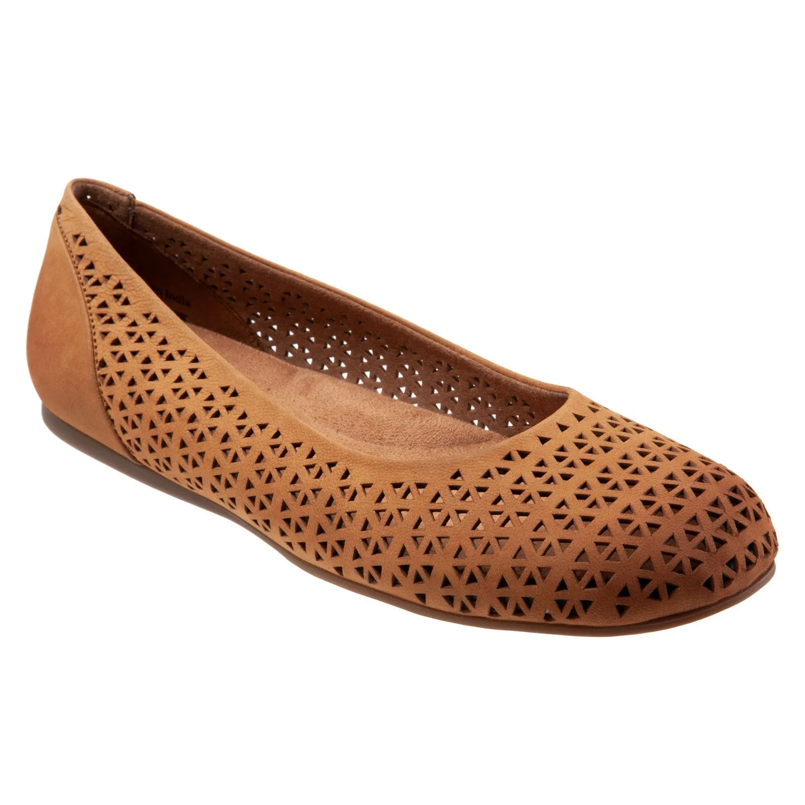 Softwalk Sonoma S1862-227 Womens Brown Narrow Leather Ballet Flats Shoes
