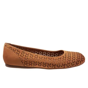 Softwalk Sonoma S1862-227 Womens Brown Narrow Leather Ballet Flats Shoes
