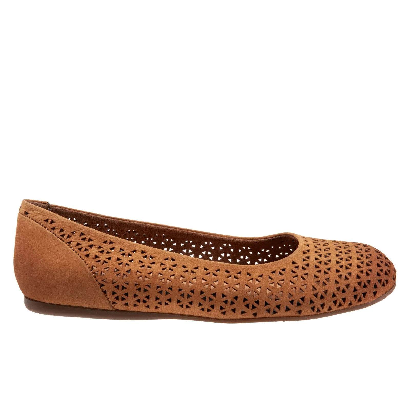 Softwalk Sonoma S1862-227 Womens Brown Narrow Leather Ballet Flats Shoes